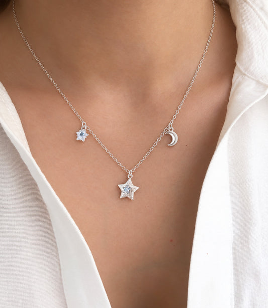 Collar Finito de Estrella y Lunita