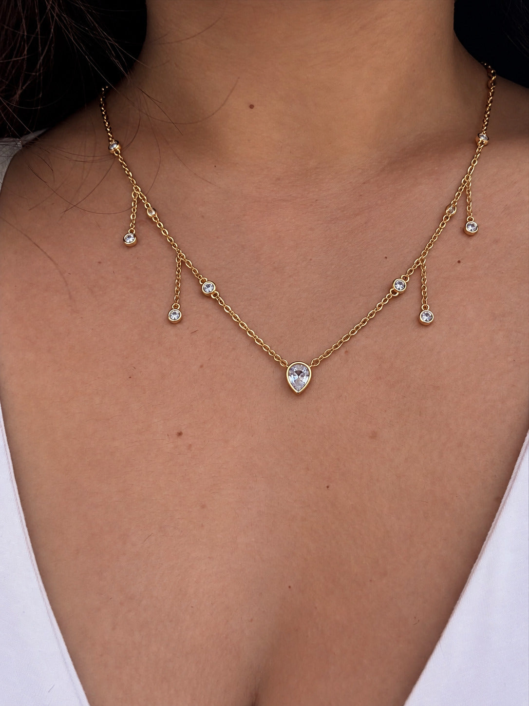 Collar de Gotita y Colgantes Mini