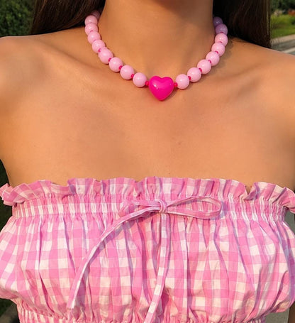Collar de Corazón y Bolitas