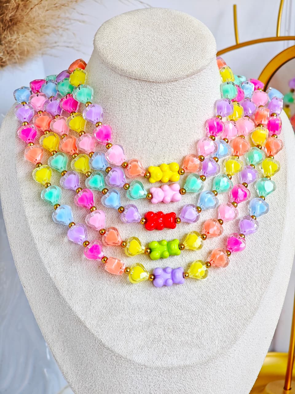 Collar de Colores con Osito Panda