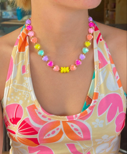 Collar de Colores con Osito Panda