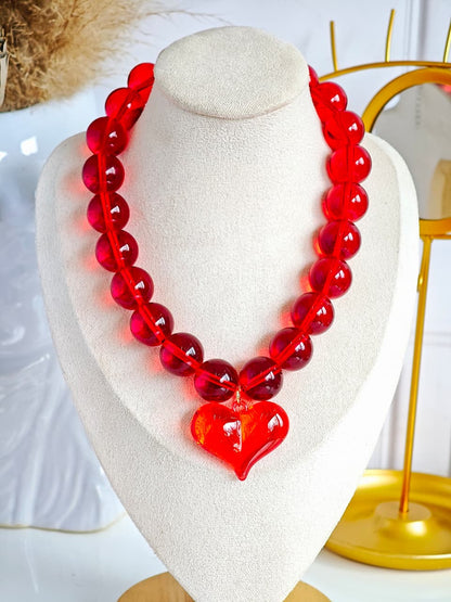 Collar Maxi de Bolas y Corazón