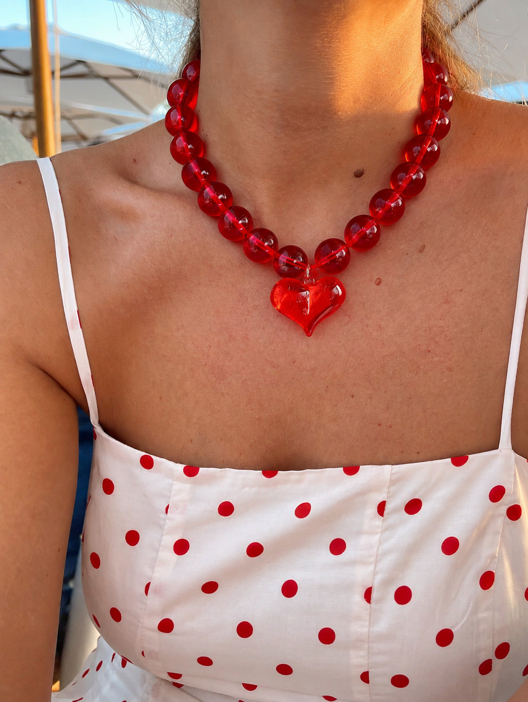 Collar Maxi de Bolas y Corazón