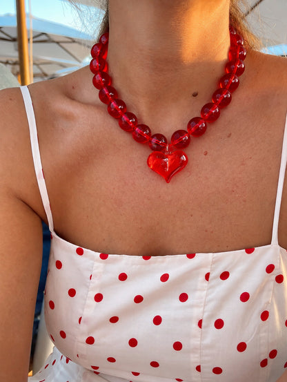 Collar Maxi de Bolas y Corazón