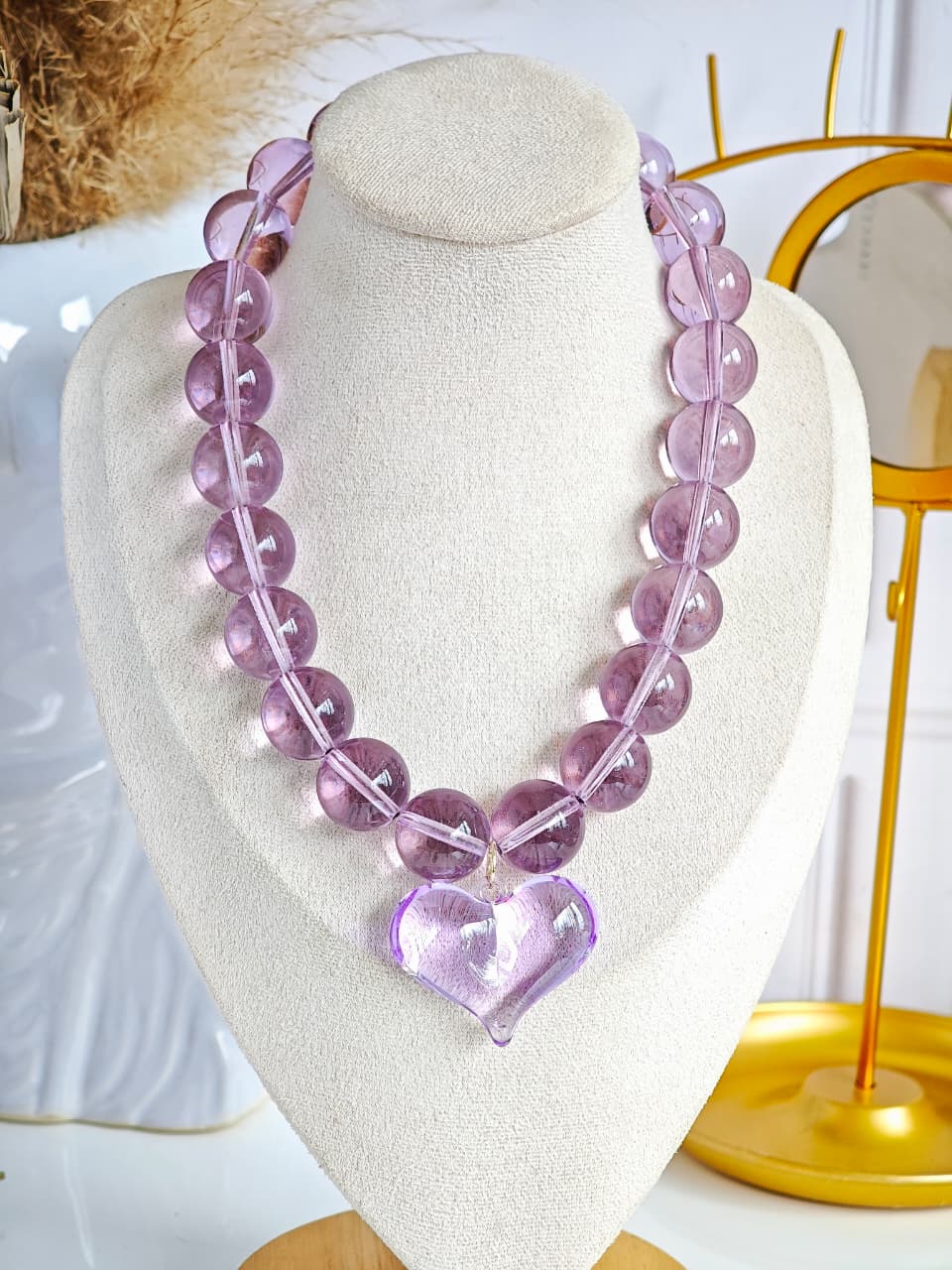 Collar Maxi de Bolas y Corazón