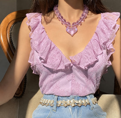 Collar Maxi de Bolas y Corazón