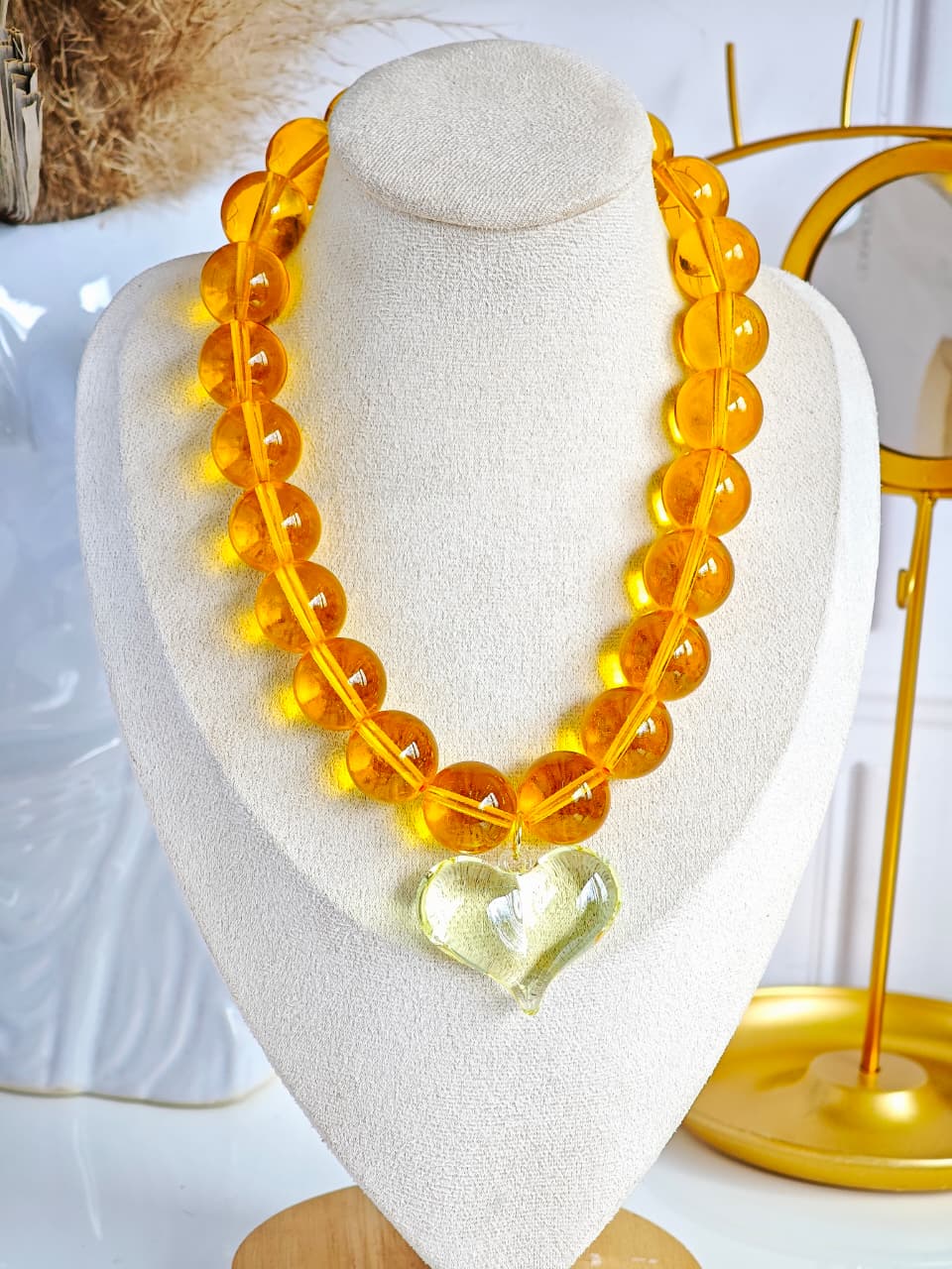 Collar Maxi de Bolas y Corazón