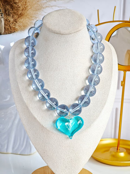 Collar Maxi de Bolas y Corazón