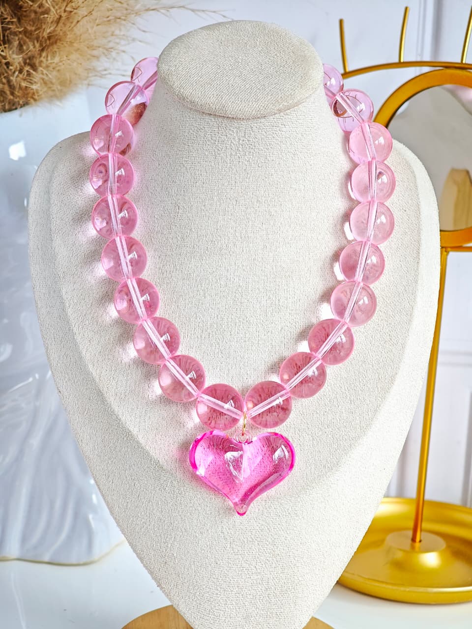 Collar Maxi de Bolas y Corazón