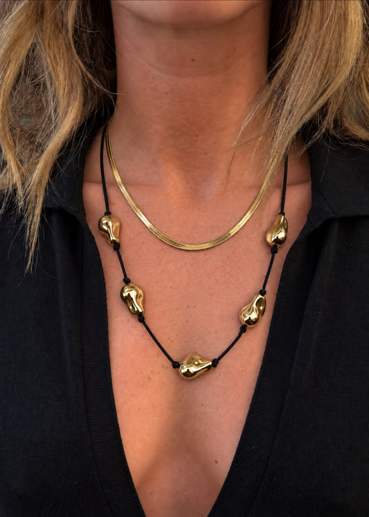 Collar Doble de Cadena Planchada