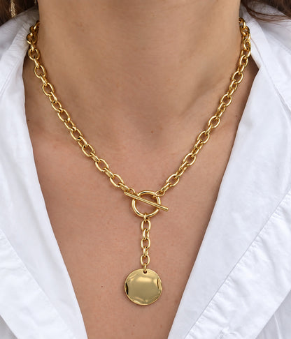 Collar Broche T con Placa