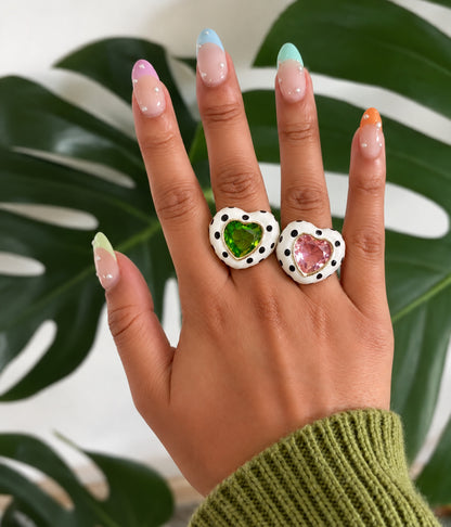 Anillos de Corazón con Piedra