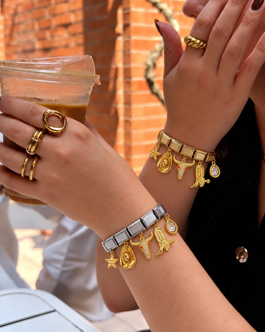 Pulsera Italiana de Dijes Vaqueros