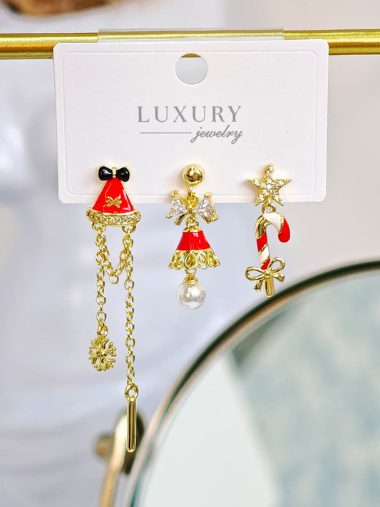 Set de Aretes Navideños