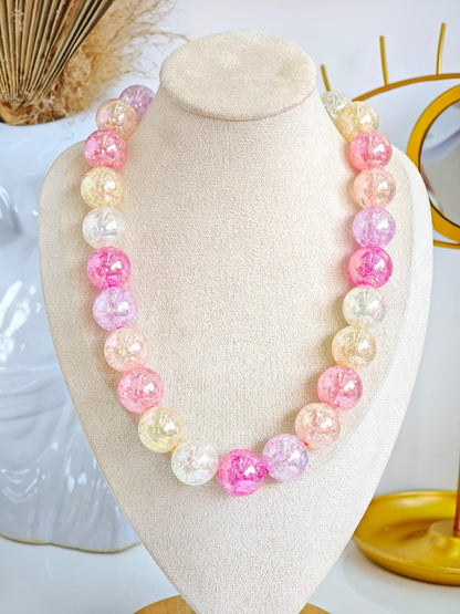 Collar Maxi de Bolitas Craquelado