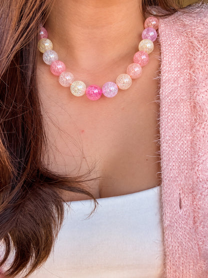 Collar Maxi de Bolitas Craquelado