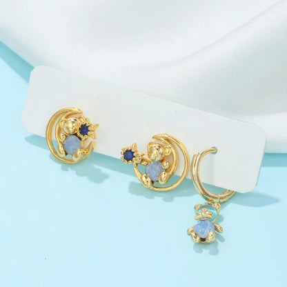 Set Aretes Osito Azul