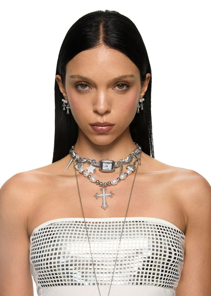 Choker de Reloj Cuadrado