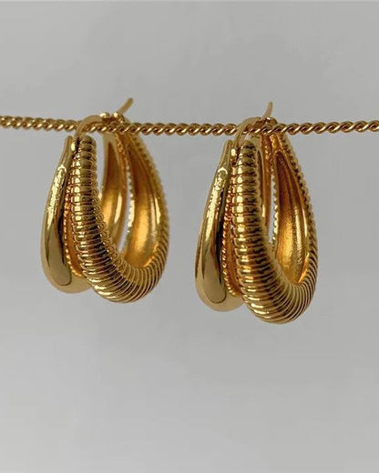 Arracadas Dobles de Lineas