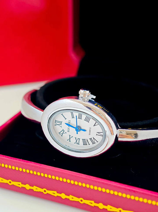 Reloj Dupe Cartier Baignoire Plateado con Blanco