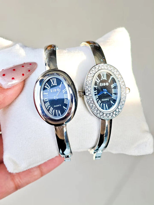 Reloj Dupe Cartier Baignoire Plateado con Negro