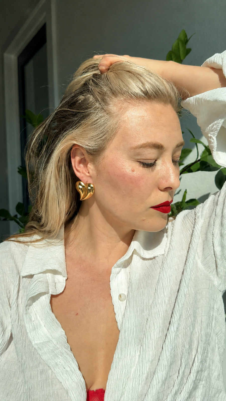 Aretes Corazon Biselado