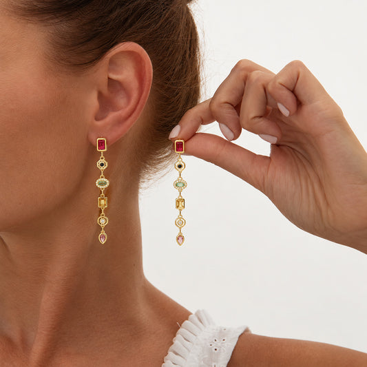Aretes Largos de Colores