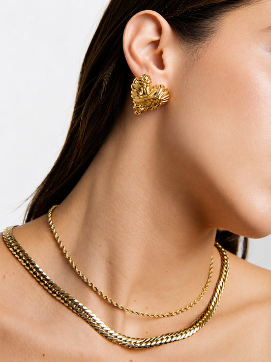 Aretes de Corazon Corrugado