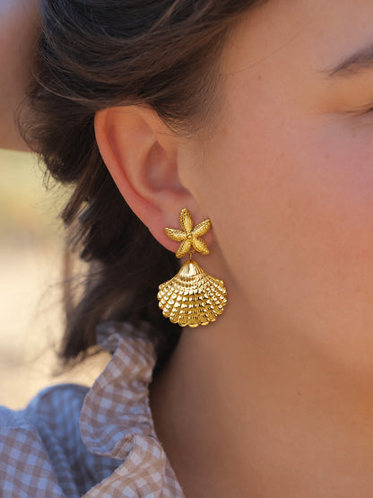 Aretes de Estrella con Almeja