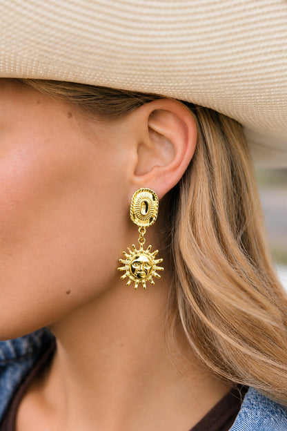 Aretes Sombrero con Sol y Luna