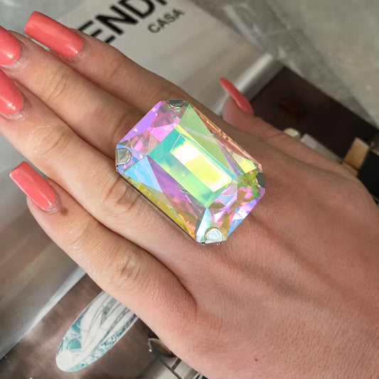 Anillo de Piedra Cuadrada Chunky
