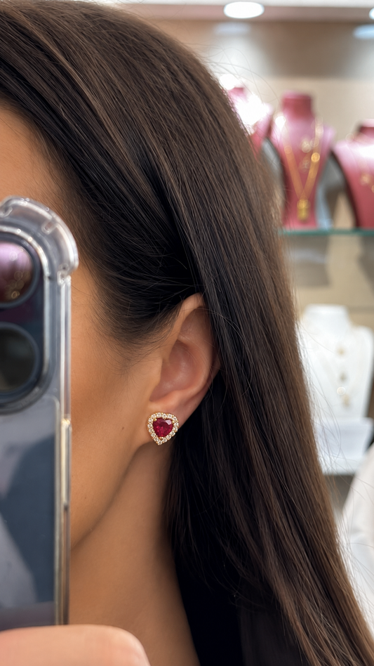 Piercing Individual de Corazon Rojo