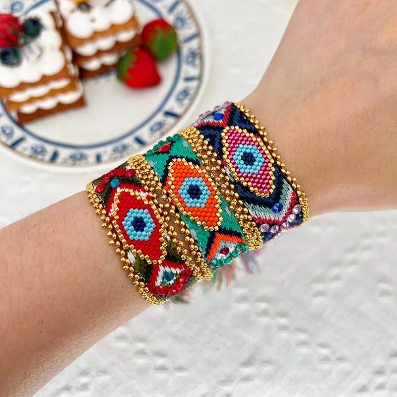 Pulsera Tejida Miyuki Ojo