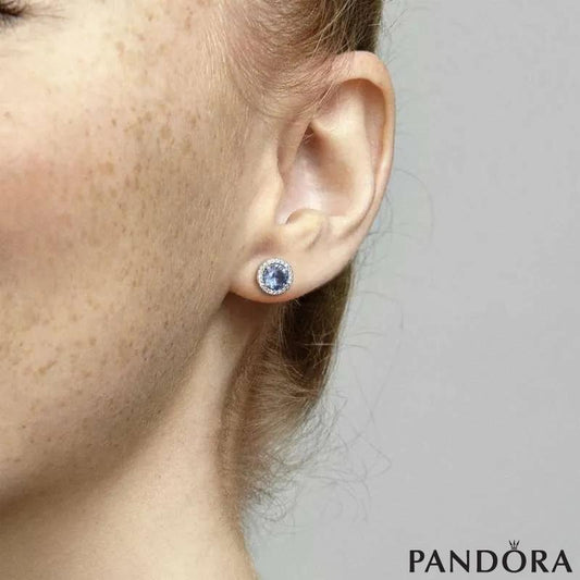 Aretes Pandora Zirconia Azul